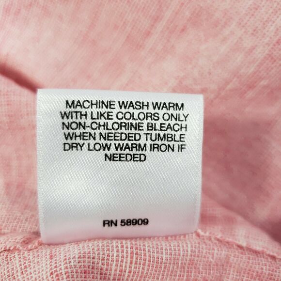 Cremieux Collection Mens Shirt Sz XL Short Sleeve Button Pink Flax Blend Pockets - Picture 10 of 11